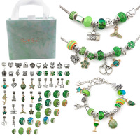 Kit de bracelets à perles pour femmes, bricolage, Kit de bijoux pour la fabrication, violet bleu vert, perles d'espacement, accessoires en perles, Set de cadeaux,