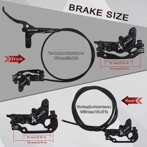 BUCKLOS 4 Pistons Vélo <span class=keywords><strong>Frein</strong></span> Hydraulique CNC 850/1630mm <span class=keywords><strong>VTT</strong></span> <span class=keywords><strong>Frein</strong></span> À <span class=keywords><strong>Disque</strong></span> Costume Avant 850mm Arrière 1630mm Vélo <span class=keywords><strong>Frein</strong></span> Hydraulique Ensemble - Product Image 2