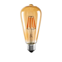 Ampoule à filament led st64 en verre ambré 2700k 3000k e27 8w à intensité variable profonde
