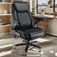 Chaise de bureau grande et haute, chaise robuste avec accoudoirs rabattables, chaise ergonomique à dossier haut pour ordinateur et jeux, chaise de bureau à domicile, 600 lb