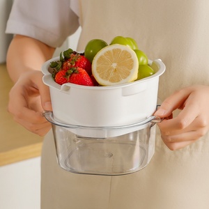 Panier à légumes à 2/3/4 niveaux, passoire de cuisine, bol de lavage pour légumes et fruits, panier égouttoir en plastique - Product Image 6