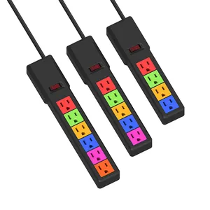 Hot selling customized color South American Mexico 6 ways power strip with switch