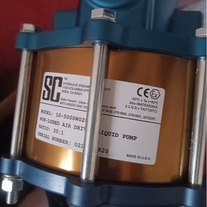 ปั๊มเพิ่มแรงดันลม Sc Pneumatic รุ่น 10-5000W020L แบบไม่ใช้น้ำมันหล่อลื่น ขับเคลื่อนด้วยลม อัตราทด 35:1 ผลิตในสหรัฐอเมริกา - Product Image 5