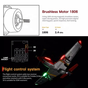 Avión acrobático Wltoys A280 2.4G 3D 6G con giroscopio, 4 canales, 7.4V LiPo, LED, control remoto, radiocontrol de 4 canales, sin escobillas, de espuma EPP, <span class=keywords><strong>RC</strong></span> <span class=keywords><strong>P51</strong></span> - Product Image 3