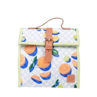 Sac à déjeuner isotherme en nylon personnalisé avec impression intégrale, 10 pouces, sac fourre-tout avec porte-bouteille d'eau, sangle, sac à bandoulière pour les voyages