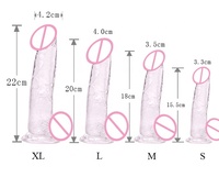 Yanse - Juguetes Sexuales de Diferentes Tamaños, Dildos de Goma Suave, Pene Artificial Realista, Dildo Transparente de Cristal, Dildo Enorme para Mujer