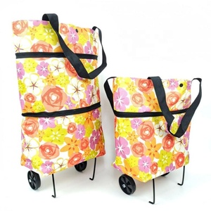 Caddie de courses pliable Greenlife en microfibre avec roulettes, sac de supermarché réutilisable avec fermeture éclair pour femmes - Product Image 3