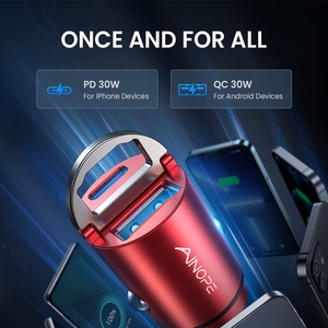 Pd USB C Sạc xe hơi nhanh QC3.0 mini Kim Loại cổng kép Power Adapter cho iPhone 16 Pro Max Samsung S25 siêu - Product Image 4