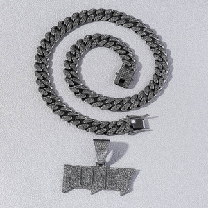 2026 New Hot Selling <b>Light</b> Luxury Hiphop Style Multiple Model <b>Letter</b> Pendant Necklace Men's Alloy Necklaces Fashion Jewelry - Product Image 3