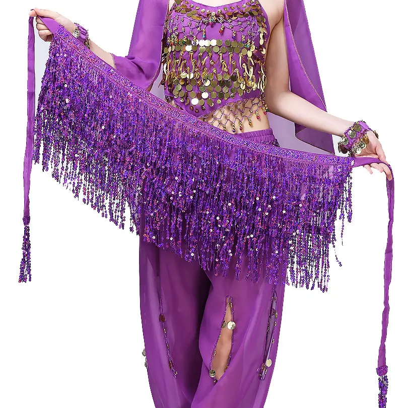 Lady kadınlar göbek dans elbise bel zincir kemer parlak Hula sahne gösterisi aksesuarları Costume kostüm Prop göbek dans eteği