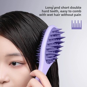 Cepillo de Pelo de Doble Cara de ABS con Mango Largo, Peine de Doble Uso para Cuero Cabelludo Húmedo/Seco, para Masaje Capilar y Lavado de Cabello Húmedo - Product Image 2
