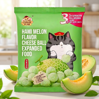 35g de Céréales au Fromage Sucrées Sans Transgras, Saveur Cantaloup, Motif Chat Mignon, Vente en Gros Personnalisée Direct Usine pour KTV, Fêtes, Usage Domestique et Loisirs