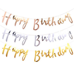 Color sólido Feliz cumpleaños <span class=keywords><strong>letra</strong></span> <span class=keywords><strong>cursiva</strong></span> Banner DIY banderines colgantes para niños gran oferta fiesta Halloween Navidad Diwali - Product Image 6