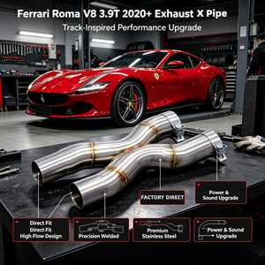Tubo de Escape en X de Acero Inoxidable 304 para Ferrari <span class=keywords><strong>Roma</strong></span> 3.9T V8 2020-2024, Tubo de Escape de Alto Rendimiento, Directo de Fábrica - Product Image 1