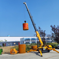 Mini-grue araignée électrique diesel à double alimentation, élévateur sur chenilles télécommandé pour projets d'installation en intérieur
