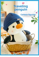 Peluche Pingouin de Voyage, Compagnon Réconfortant, Figurine Décorative, Poupée pour Machine à Pinces, Cadeau d'Anniversaire pour Garçons et Filles de 8 à 13 Ans