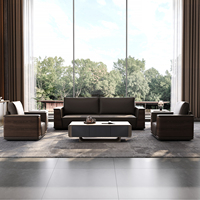 Ensemble de canapés sectionnels de bureau Chesterfield modernes, revêtement en cuir PU durable, structure en acier, éponge haute densité, écologique, usage commercial