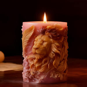 YS Relief Lion King Cylindrique Silicone <span class=keywords><strong>Bougie</strong></span> Moules Animal Gypse Décorations Moulage Moule DIY Aromathérapie <span class=keywords><strong>Bougie</strong></span> Fabrication - Product Image 1