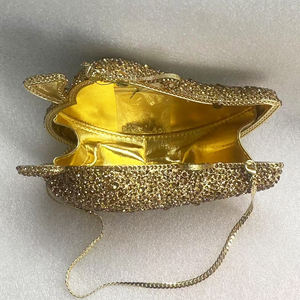 Hoge kwaliteit, modieuze avondclutch met strass-diamantdecoratie, kristallen bladvormige kettingband voor dinerfeesten - Product Image 3