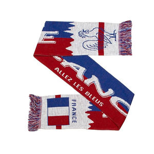 Écharpe en tricot acrylique <span class=keywords><strong>de</strong></span> conception personnalisée Écharpes pour les fans <span class=keywords><strong>de</strong></span> football <span class=keywords><strong>de</strong></span> l'équipe <span class=keywords><strong>de</strong></span> <span class=keywords><strong>France</strong></span> Écharpe en tricot Du Monde Soccer - Product Image 1