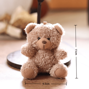 Porte-clés en peluche avec ours en peluche, breloque de sac et porte-clés lion personnalisé mignon et doux de 10 cm pour sac à dos - Product Image 2