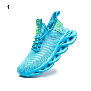 Latest design blue sneakers for men casual cheap man run shoes Stretch Fabric mens soft shoe
