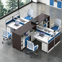 Bureau de travail moderne de haute qualité pour personnel en open space avec armoire de rangement pour projet d'aménagement de bureau