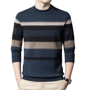 Pull en tricot jacquard 7GG en laine 100% pour homme, col rond, respirant, manches longues, style décontracté pour l'hiver - Product Image 1