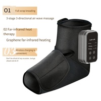Masseur de pieds chauffant et vibrant avec télécommande sans fil, appareil de massage électrique pour les pieds avec chaleur pour la relaxation et le confort des chevilles et des pieds