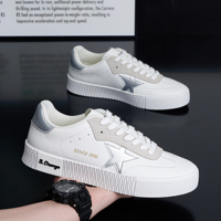 Sneakers basses rétro populaires pour hommes, Silver Star, semelle épaisse, doublure en mesh, confortables, chaussures décontractées