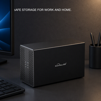 Boîtier de disque dur externe 2,5/3,5 pouces, RAID double baie, USB, pour PC de bureau, SATA, en alliage d'aluminium