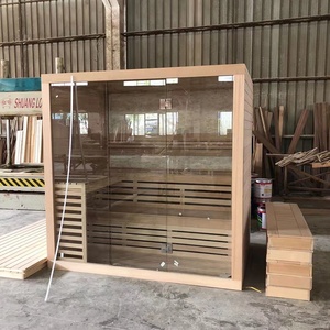 Pièce extérieure traditionnelle en bois à extrémité élevé de sauna à vapeur de <span class=keywords><strong>la</strong></span> pruche du Canada avec le fourneau - Product Image 2