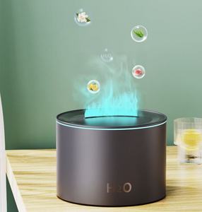 Large Mist Flame <b>Aroma</b> <b>Diffuser</b> Wood Crack Texture 160ml Round Portable Automatic Essential Oil Humidifier Home Decor - Product Image 5