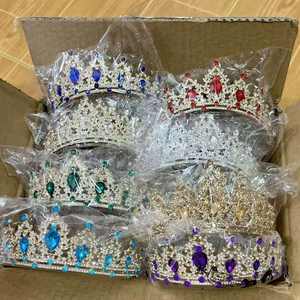 Diadèmes de <span class=keywords><strong>Luxe</strong></span> en Cristal pour Femme, Accessoire Couronne Scintillante en Alliage Coloré pour Mariage, Vente en Gros - Product Image 6