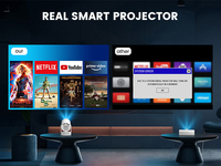Mini Proyector Ultra Portátil HY300, Tiro Corto 0.8:1 para Espacios Pequeños, Android TV con LED de 30,000 Horas, Entretenimiento para el Dormitorio