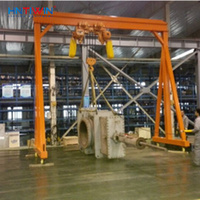 Grue portique mobile HNTIWIN certifiée CE, à roues en caoutchouc sans rail, capacité 5-10 tonnes, avec palan à chaîne, hauteur de levage 10m et garantie de 3 ans