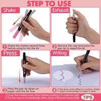 Stylos à double ligne pour dessin, marqueurs métalliques auto-contournants, marqueurs scintillants, stylos à peinture pour l'art