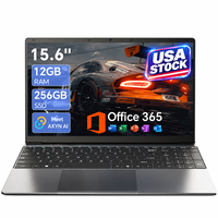 Ordinateur portable 15,6 pouces en stock aux États-Unis, 12 Go de RAM DDR4, 256 Go de SSD, Intel Celeron J4105, écran FHD IPS, ordinateur portable professionnel, fournisseur en gros