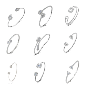 RAKOL BP2009 minimalist fine bridal jewelry Cz Cubic Zirconia <strong>bangle</strong> <strong>bracelet</strong> Gold <strong>Silver</strong> Material <strong>bracelets</strong> women - Product Image 1