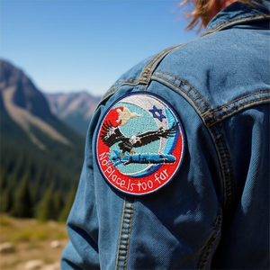 Patch Ilan 7x7 cm con disegno di aquila rotonda da stirare - Product Image 3