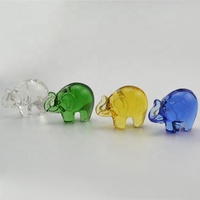 Figurines d'animaux en verre, cristal de verre, mini éléphant, forme d'animal, décoration d'intérieur, ornement, fabriqué dans une usine BSCI