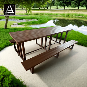 Smart Sports Camping Garden <b>Table</b> <b>and</b> Chair Aluminum Dining <b>Table</b> <b>Outdoor</b> Park Powder Coated Aluminum Picnic <b>Table</b> With <b>Benches</b> - Product Image 4
