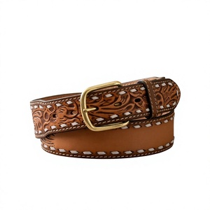 Cinturón de Cuero para Hombre BS INTERNATIONAL, Hebilla Cuadrada Vintage, Cuero Vacuno, Acero Ecológico, Impermeable, Alta Durabilidad, 3.8CM de Ancho, 138CM - Product Image 1