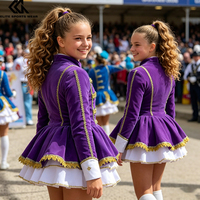 Robe violette, uniforme de majorette, robe de fanfare, costumes de danse pour filles et enfants