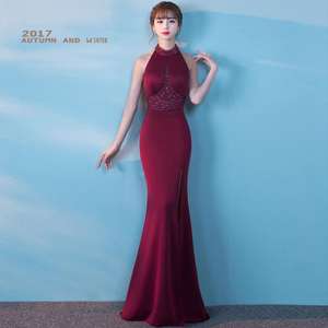 2020 nuovo arrivo affascinante signora cena indossare formale <span class=keywords><strong>prom</strong></span> party fashion halter sirena in rilievo abito da sera per le donne - Product Image 2