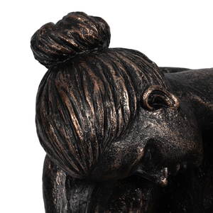 Scultura d'arte contemporanea di una ballerina che riposa, statua decorativa per soggiorno, camera da letto e bagno - Product Image 5