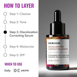 Sérum de décoloration coréen Service OEM Correction de la couleur du visage Pigmentation uniformisée du teint <span class=keywords><strong>Anti</strong></span> hyperpigmentation Soins du visage - Product Image 5