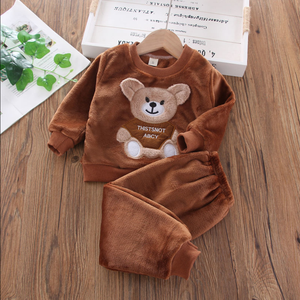Piyama Flanel Musim Gugur Musim Dingin Pakaian Bayi Baru Lahir Set Pakaian Bayi Laki-laki Setelan Plush Balita Pakaian Santai Anak-anak untuk Perempuan