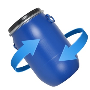 Baril en <span class=keywords><strong>plastique</strong></span> HDPE bleu de 120 L, qualité <span class=keywords><strong>alimentaire</strong></span>, certifié anti-fuite, recyclable, empilable, réutilisable, pour l'eau, l'huile, les solvants - Product Image 1