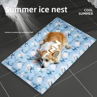 Tapis rafraîchissant en plastique pour animaux de compagnie, pour chiens et chats, tapis de couchage d'été avec imprimé animal de dessin animé